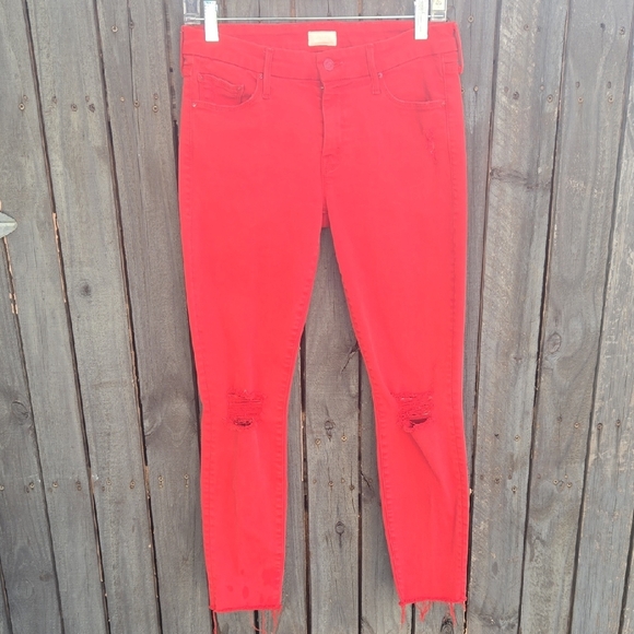 Mother Stylish Red Women's Jeans - Picture 1 of 9